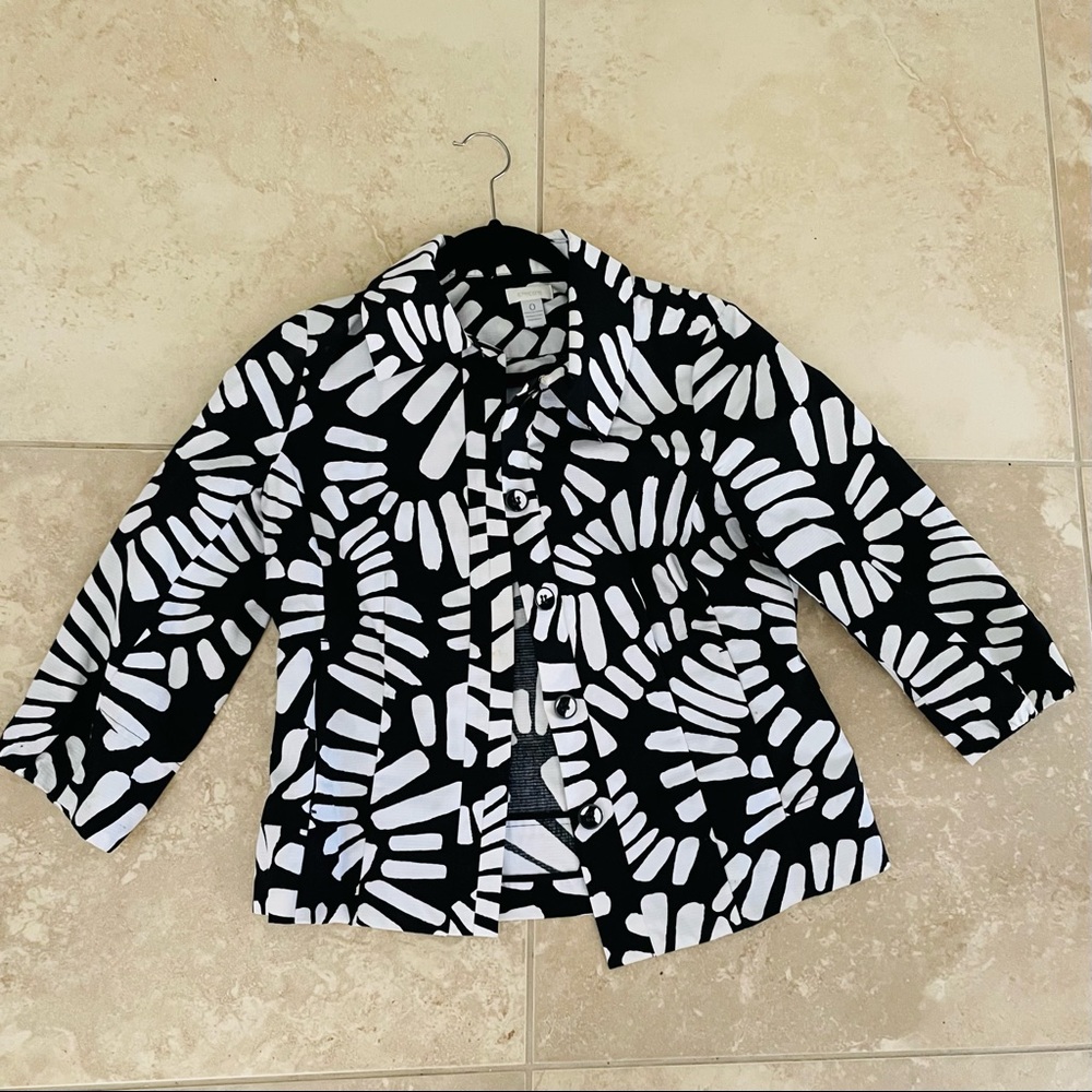Black & white leaf jacket